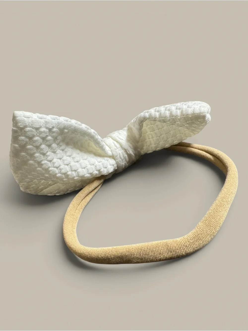 Baby Girl White Oversized Bow Nylon Stretch Headband NWT